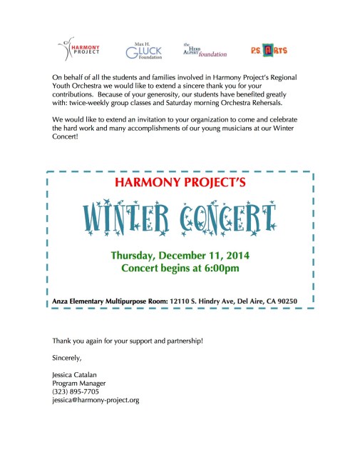 Winter Concert 2014 flyer
